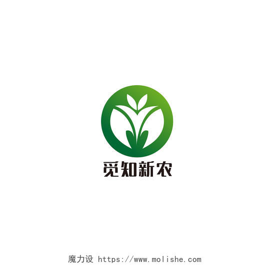绿色简约风觅知新农农业logo